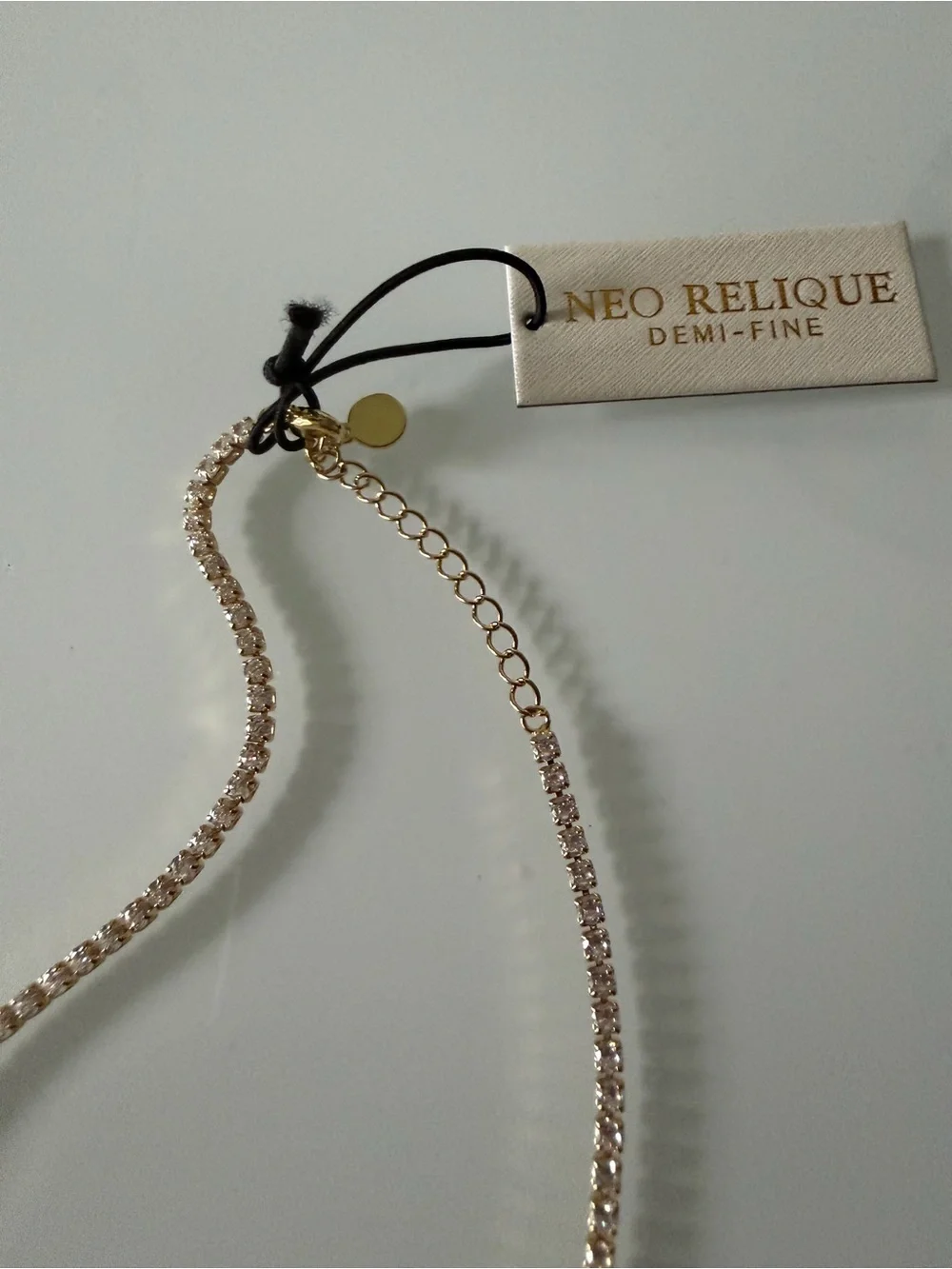 Pink Heart pave gold necklace